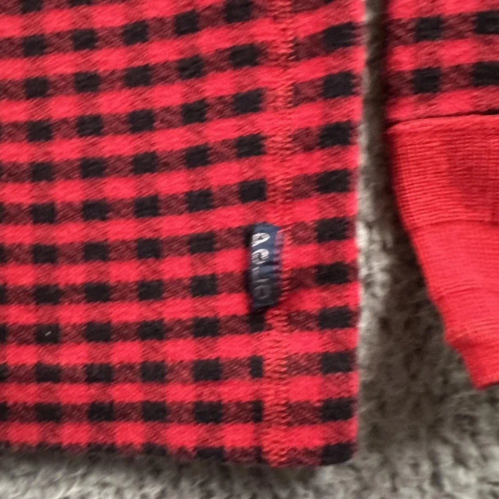 Vintage Polo Ralph Lauren Shirt Mens M Red Check Thermal Henley Cotton Hong Kong
